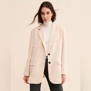 Free People We the Free Jay oversized menswear blazer, apricot size small